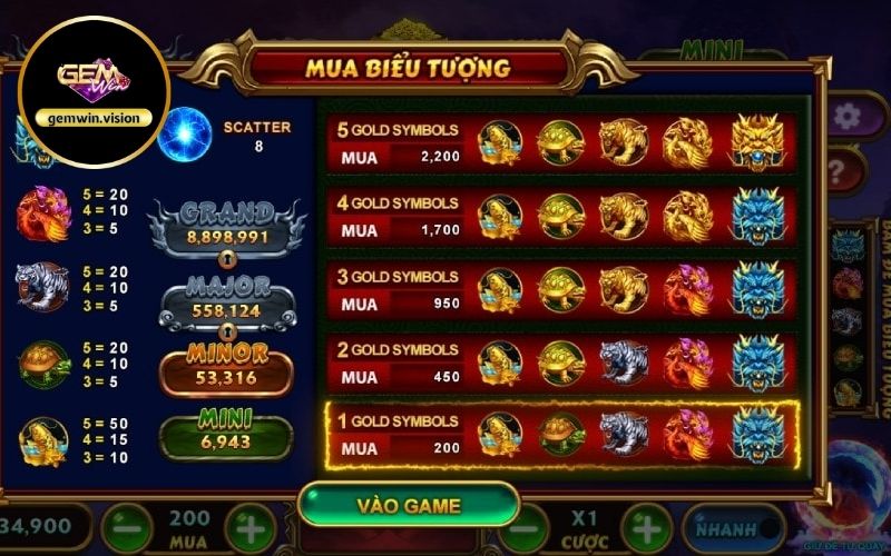 Nổ hũ Tứ thần thú Gemwin